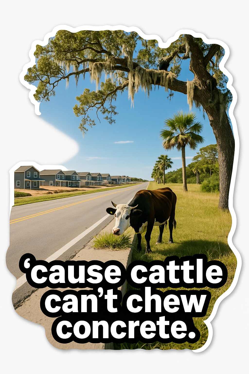 "Cause Cattle Can't Chew Concrete Modern